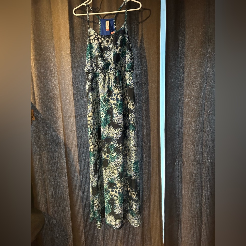 The maxi is blue and green and new with tags.
